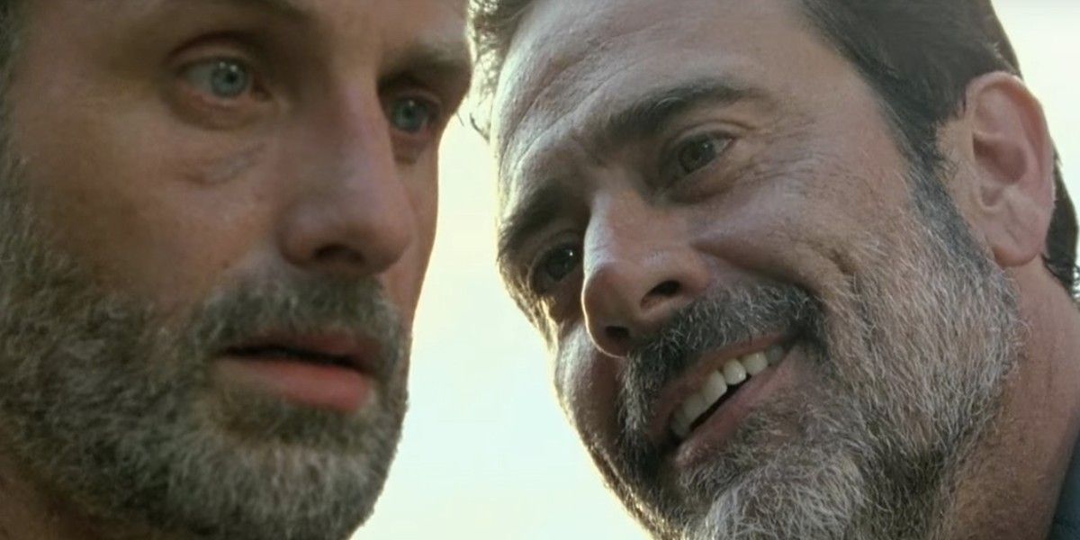 Negan and rick in the Walking Dead