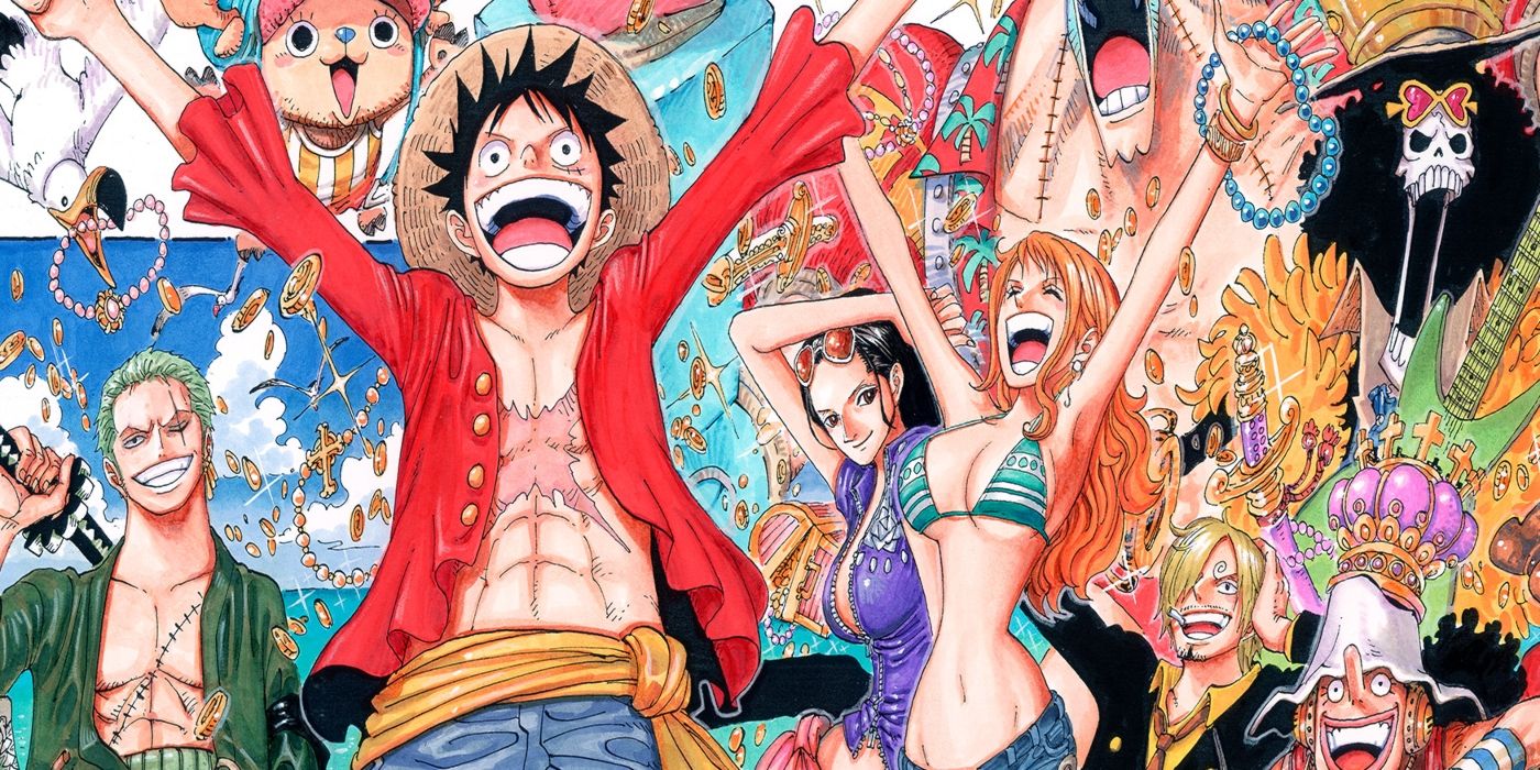 One Piece cast cheering and celebrating