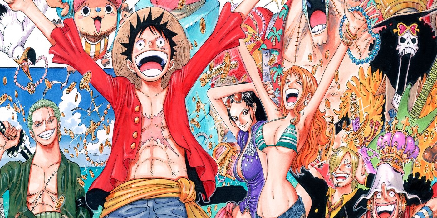 One Piece squad cheering and celebrating