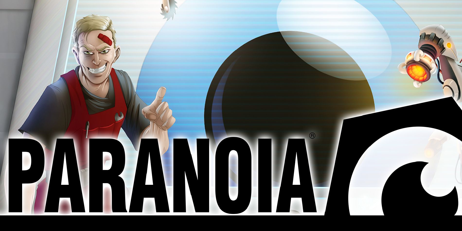 Cover art for Paranoia tabletop RPG