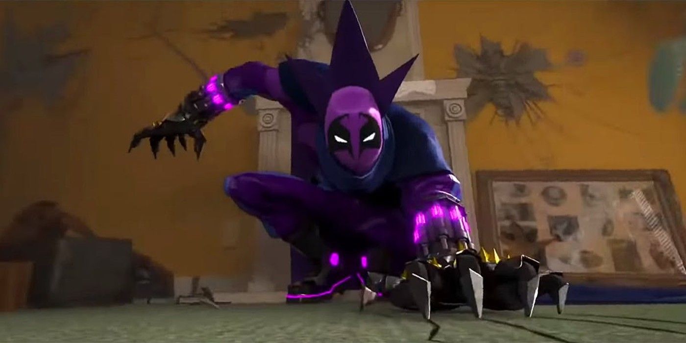 The Prowler gives chase in Spider-Man: Into the Spider-Verse.