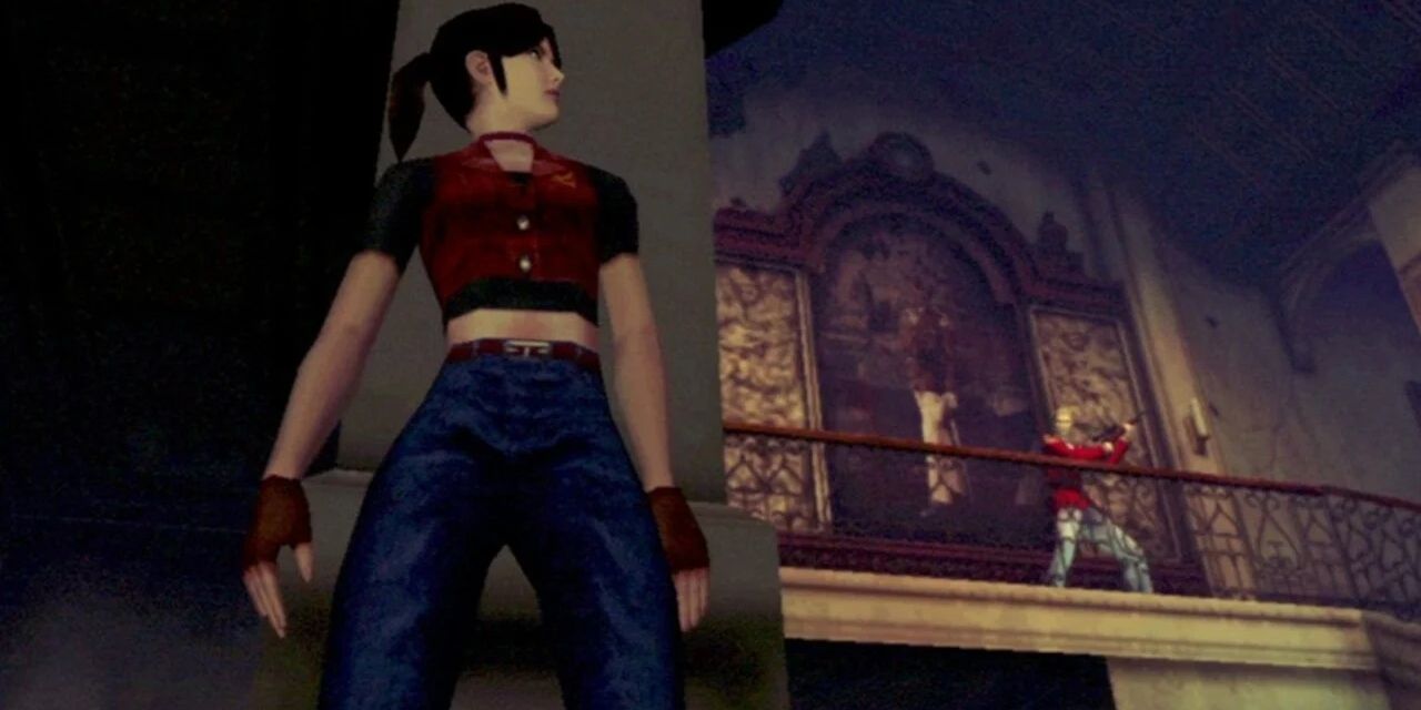Veronica looking up in Resident Evil - Code: Veronica X.