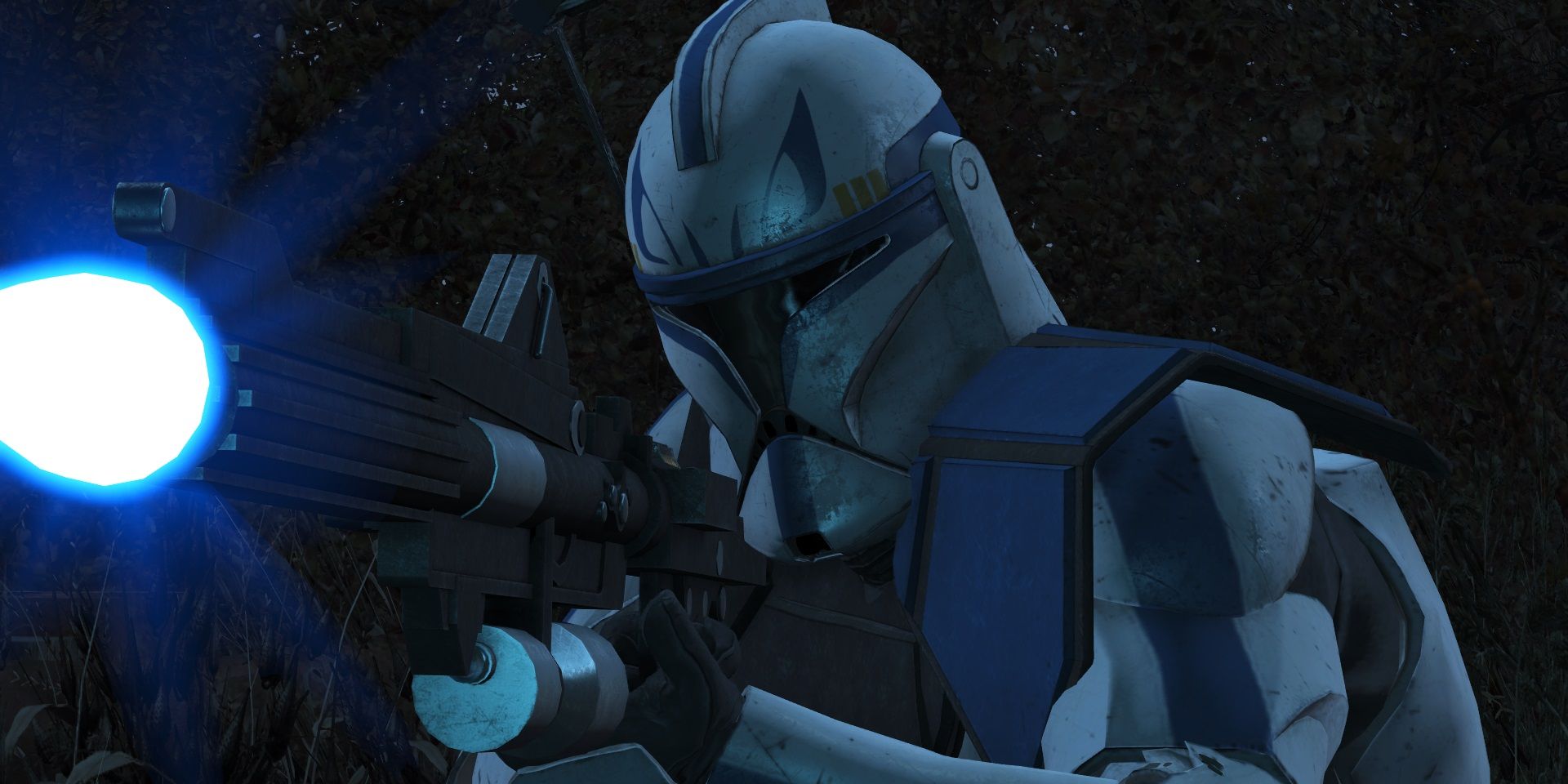 Captain Rex aiming his gun in Star Wars: The Clone Wars