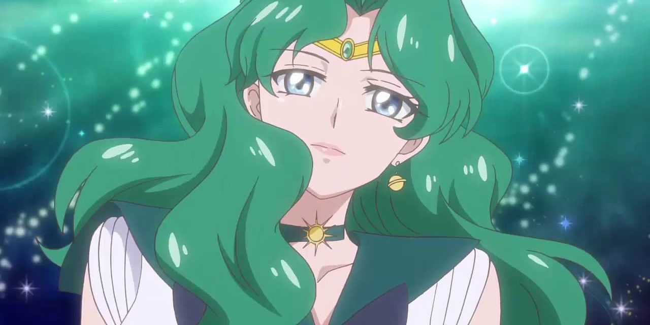 Sailor Neptune cercada por bolhas em Sailor Moon Crystal