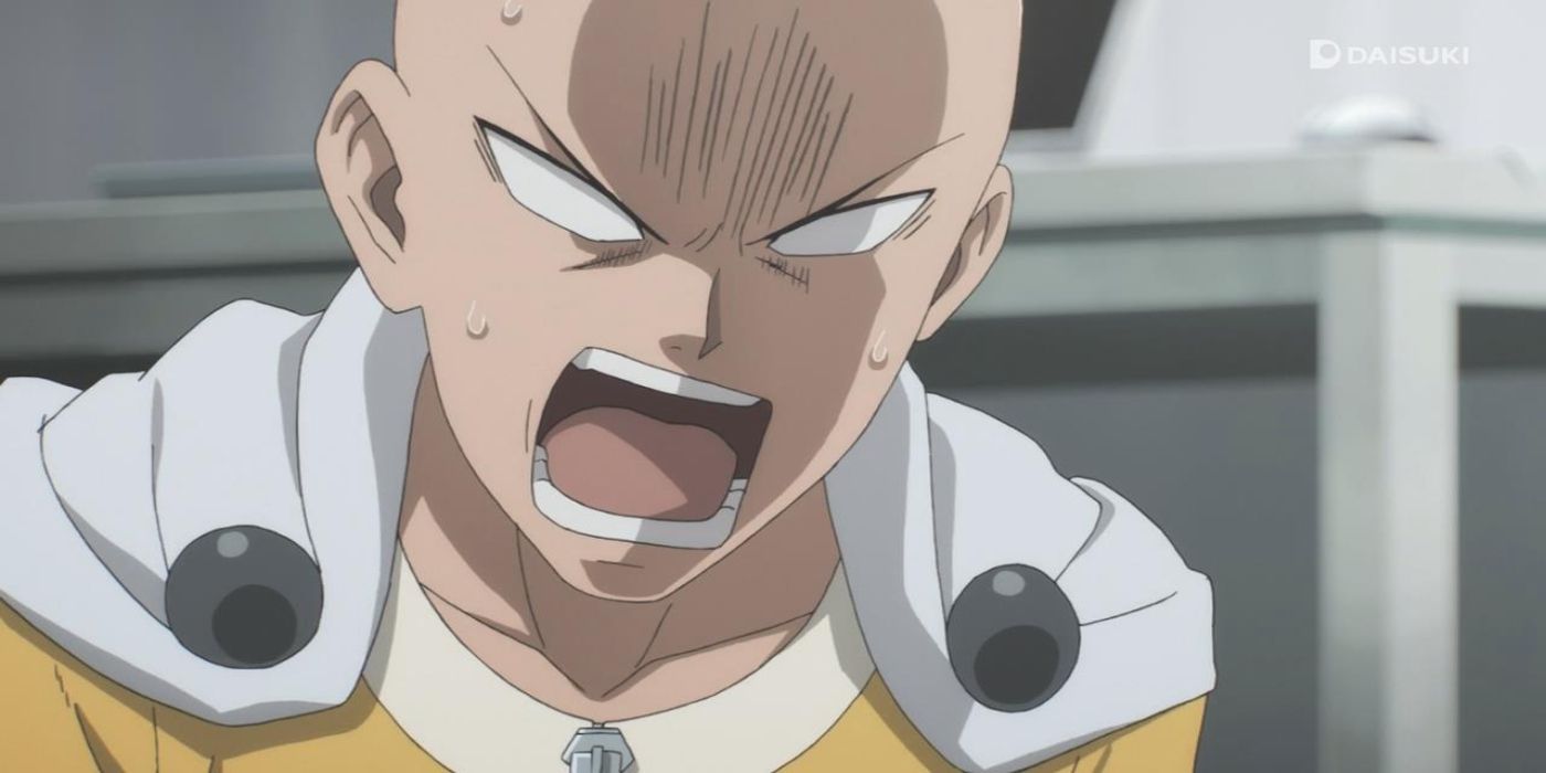 Saitama yelling in One-Punch Man