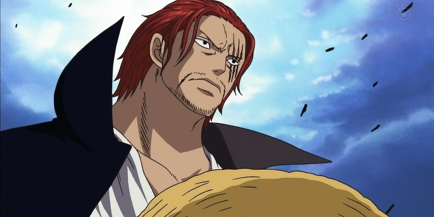 Red-Haired Shanks, Emperor of the Sea, looking determined in One Piece.