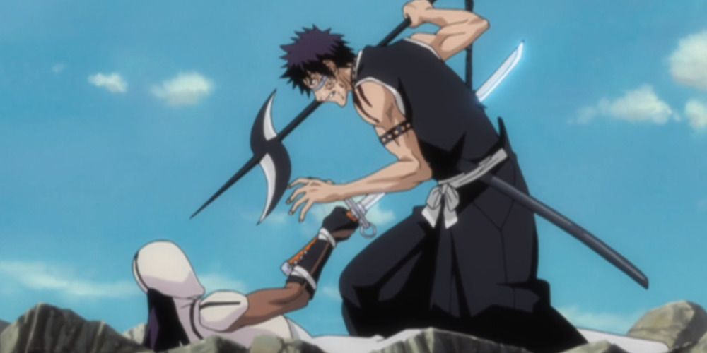 Shuhei Kazeshini fights with blade in Bleach Anime