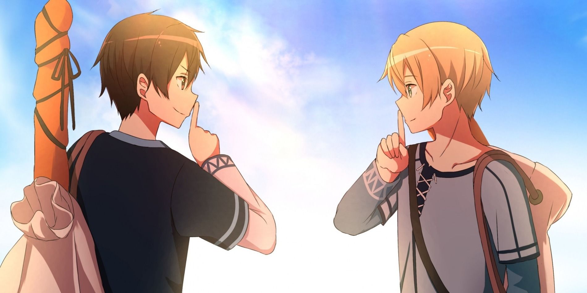 Eugeo and Kirito bumpin' fists