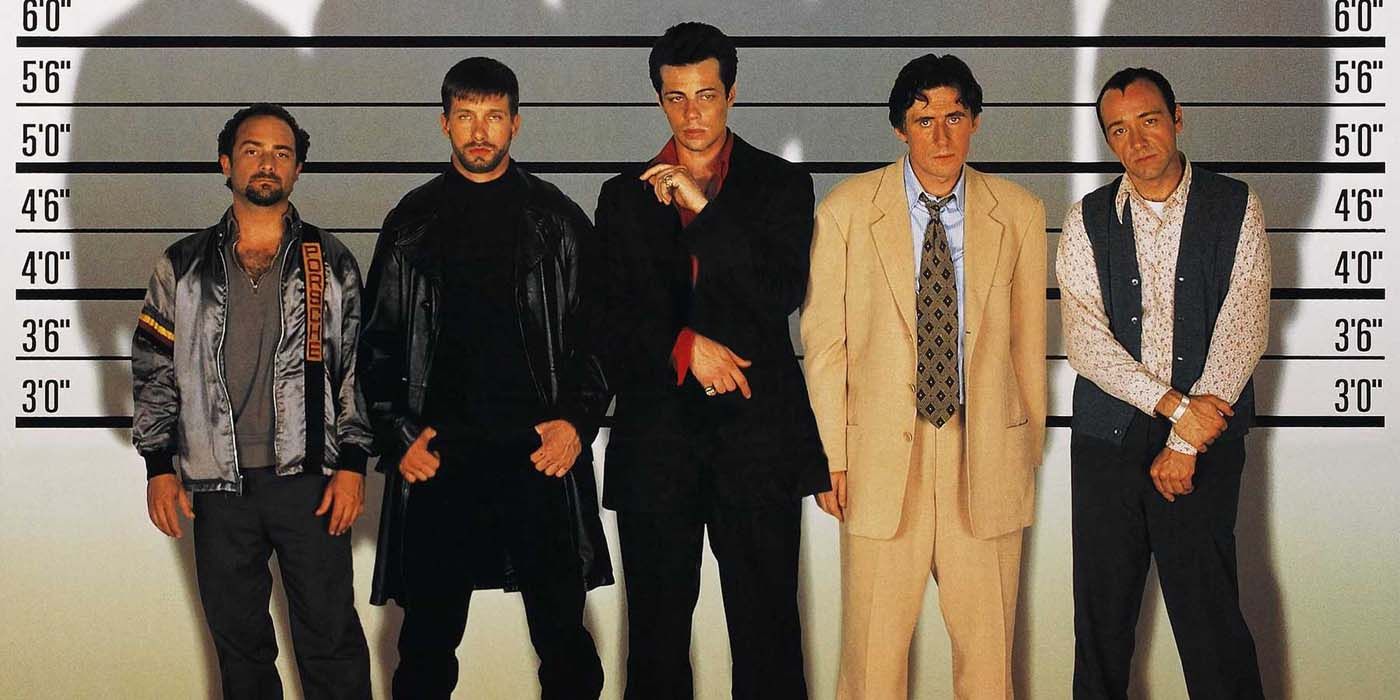 The Usual Suspects cast in a police line up