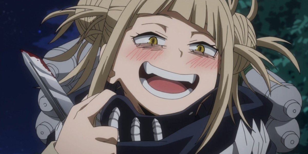 Himiko Toga Holding A Knife And Blushing In My Hero Academia