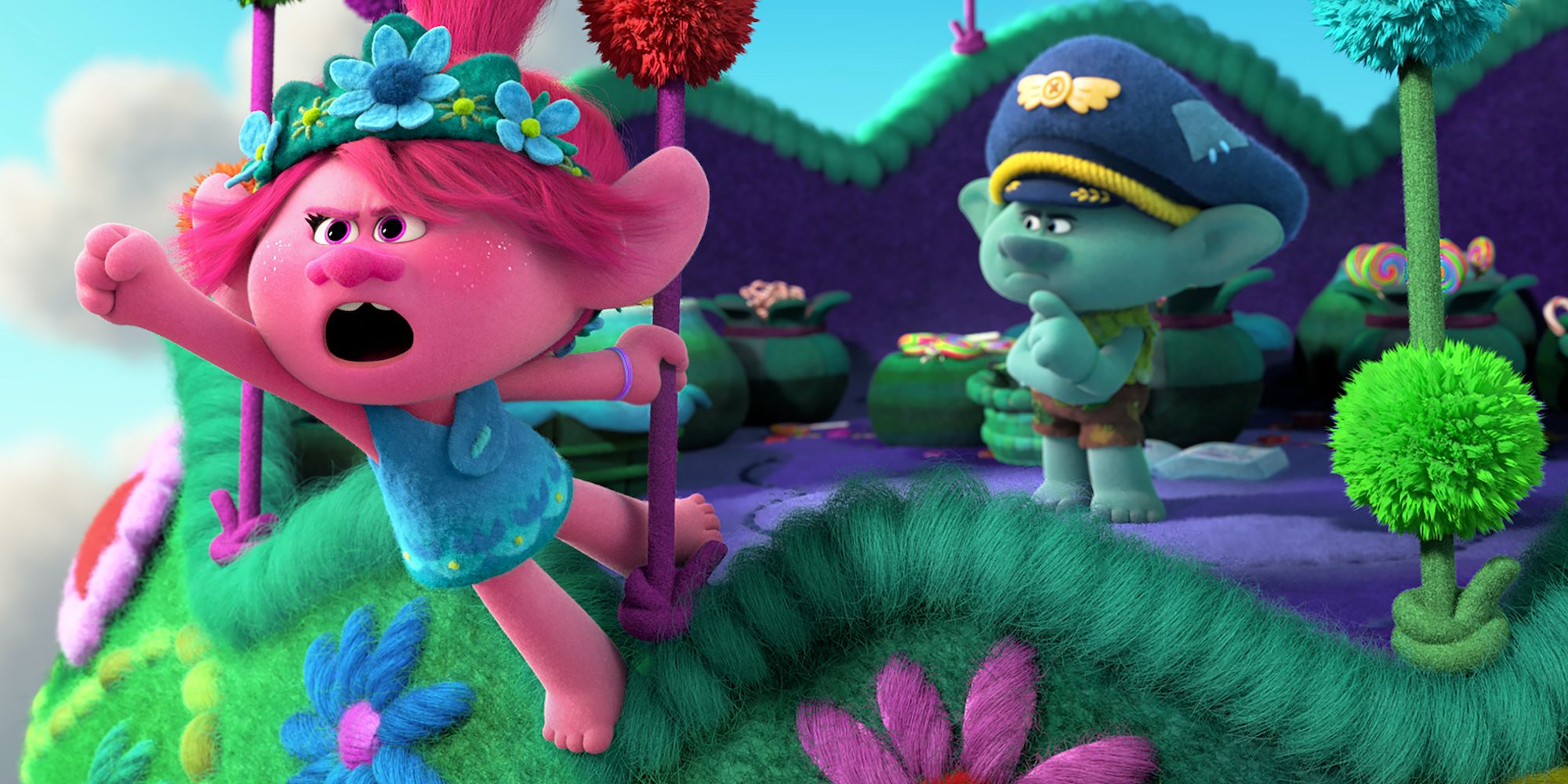(from left) Poppy (Anna Kendrick) and Branch (Justin Timberlake) in DreamWorks Animation's &quot;Trolls World Tour,&quot; directed by Walt Dohrn.