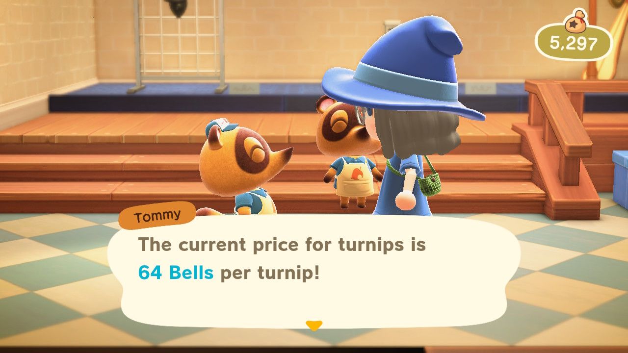 Timmy and Tommy Nook offer 64 Bells for turnips in Animal Crossing: New Horizons