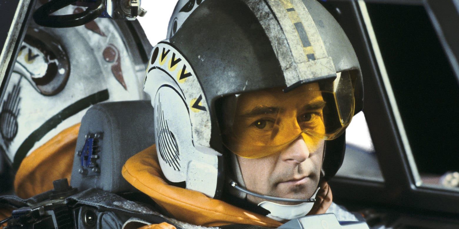 Wedge Antilles in the cockpit before the attack on the Death Star.