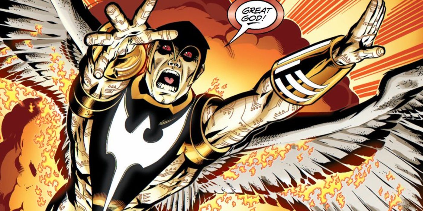 Zauriel from JLA exclaiming, "Great God!"