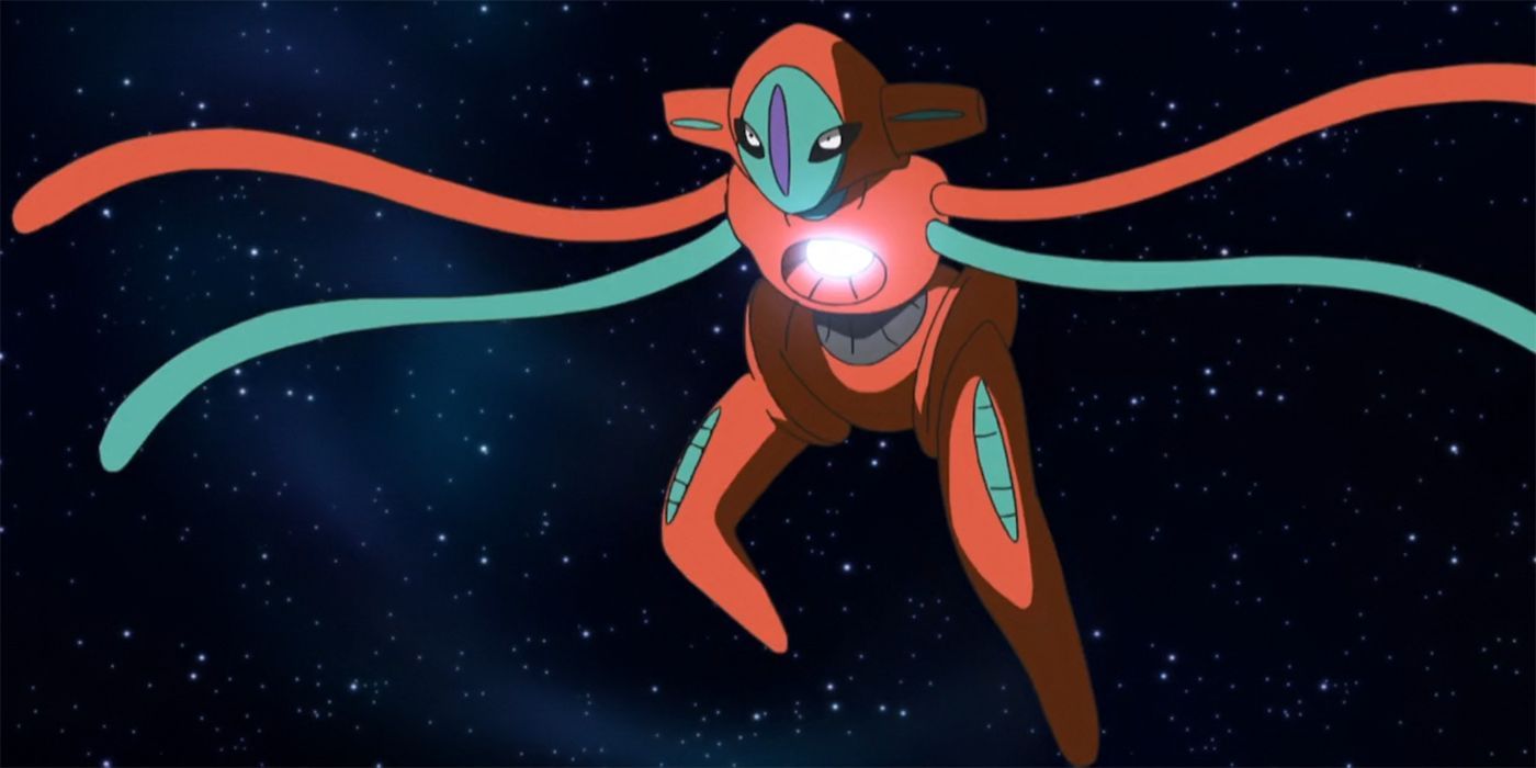 Deoxys in space in the Pokemon anime