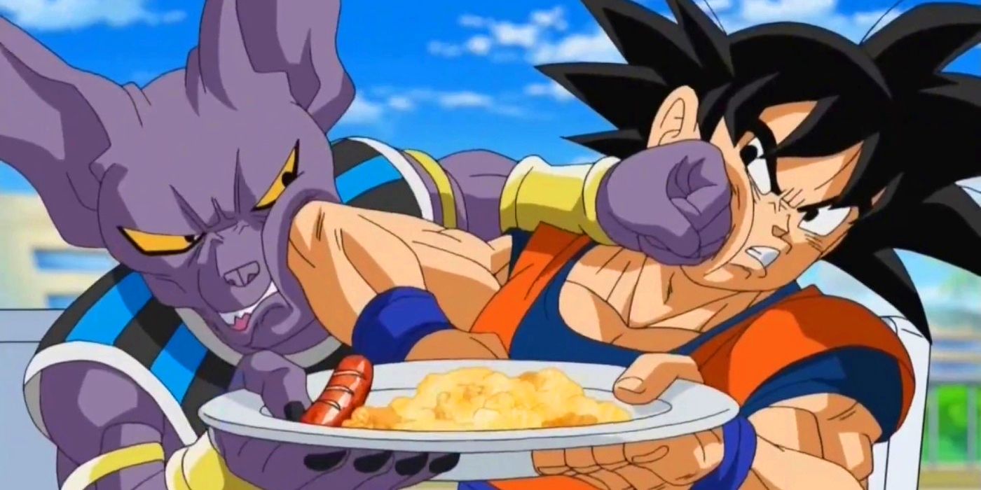 Goku versus Beerus in Dragon Ball Super.