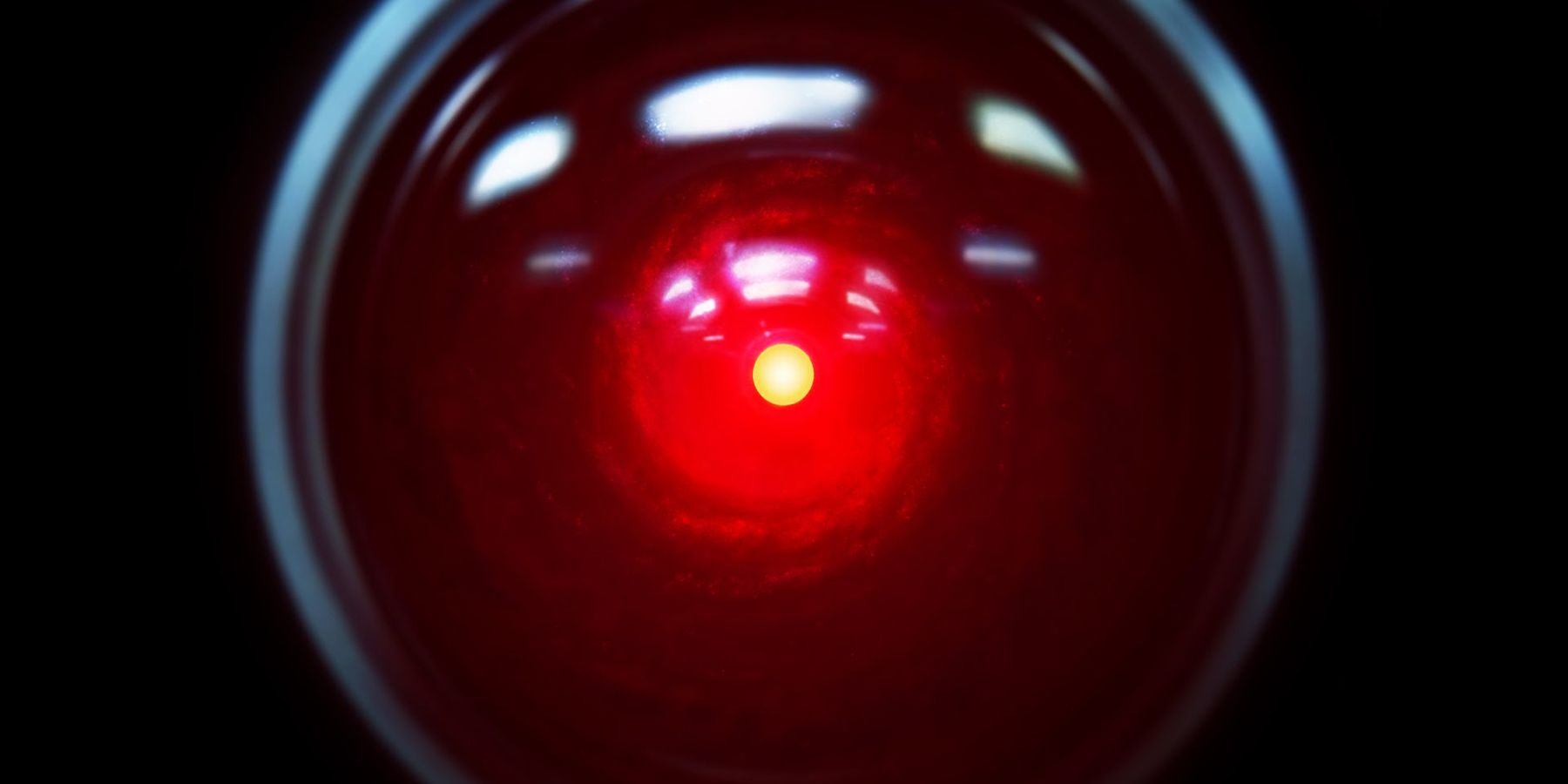 A close up of the Hal 9000 "eye" from 2001: A Space Odyssey.