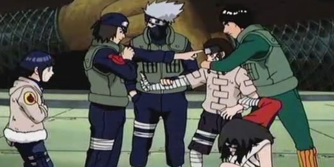 The teachers have to separate Hinata and Neji in the Naruto Chunin Exams
