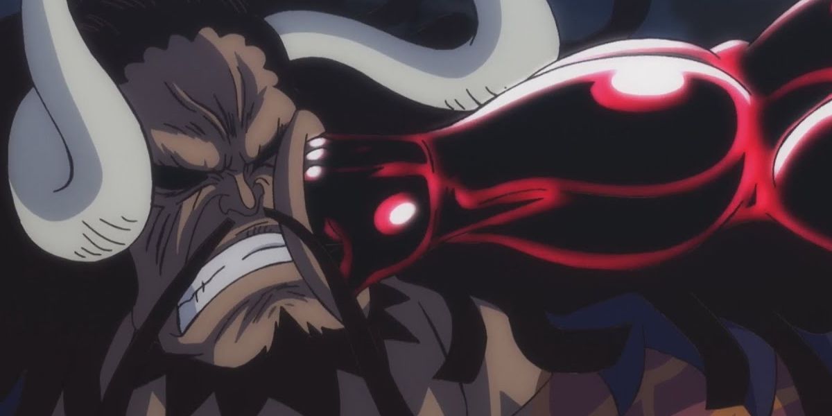 Luffy's punch strikes Kaido's face in One Piece