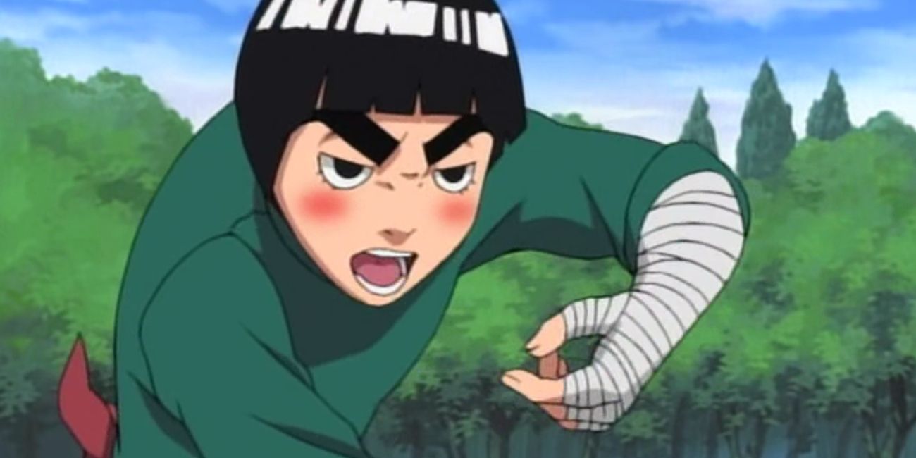 Rock Lee getting ready to fight in Naruto.