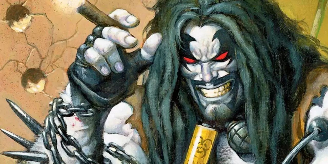 Lobo holding a cigar in DC Comics.