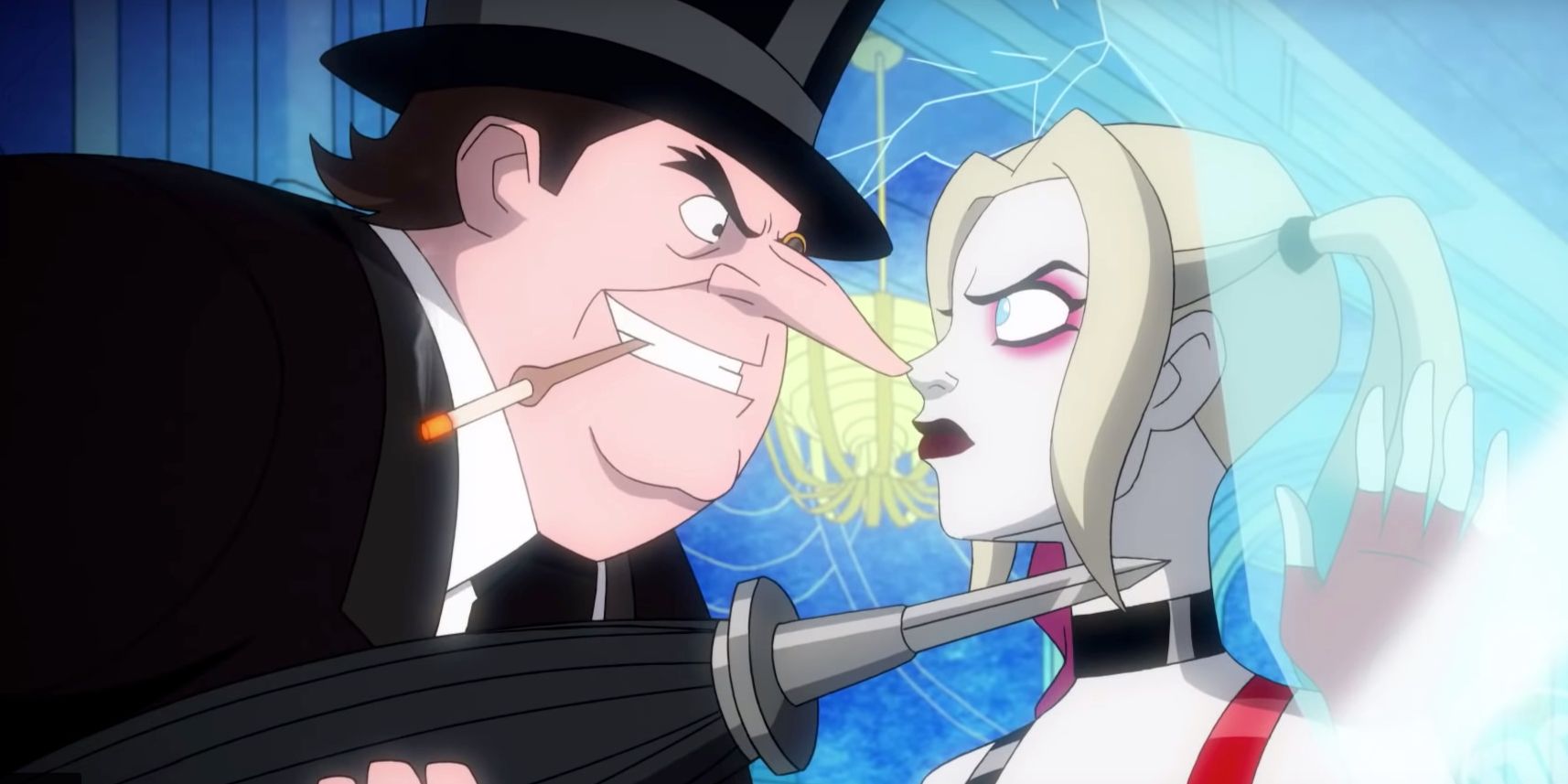 Penguin and Harley Quinn face off in Season 2 episode 1