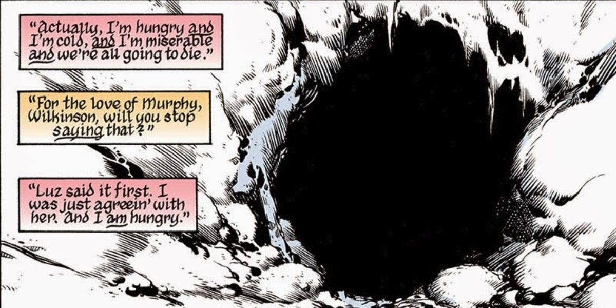 Fantasy characters converse in a cave in The Sandman story, A Game of You, in DC Comics.