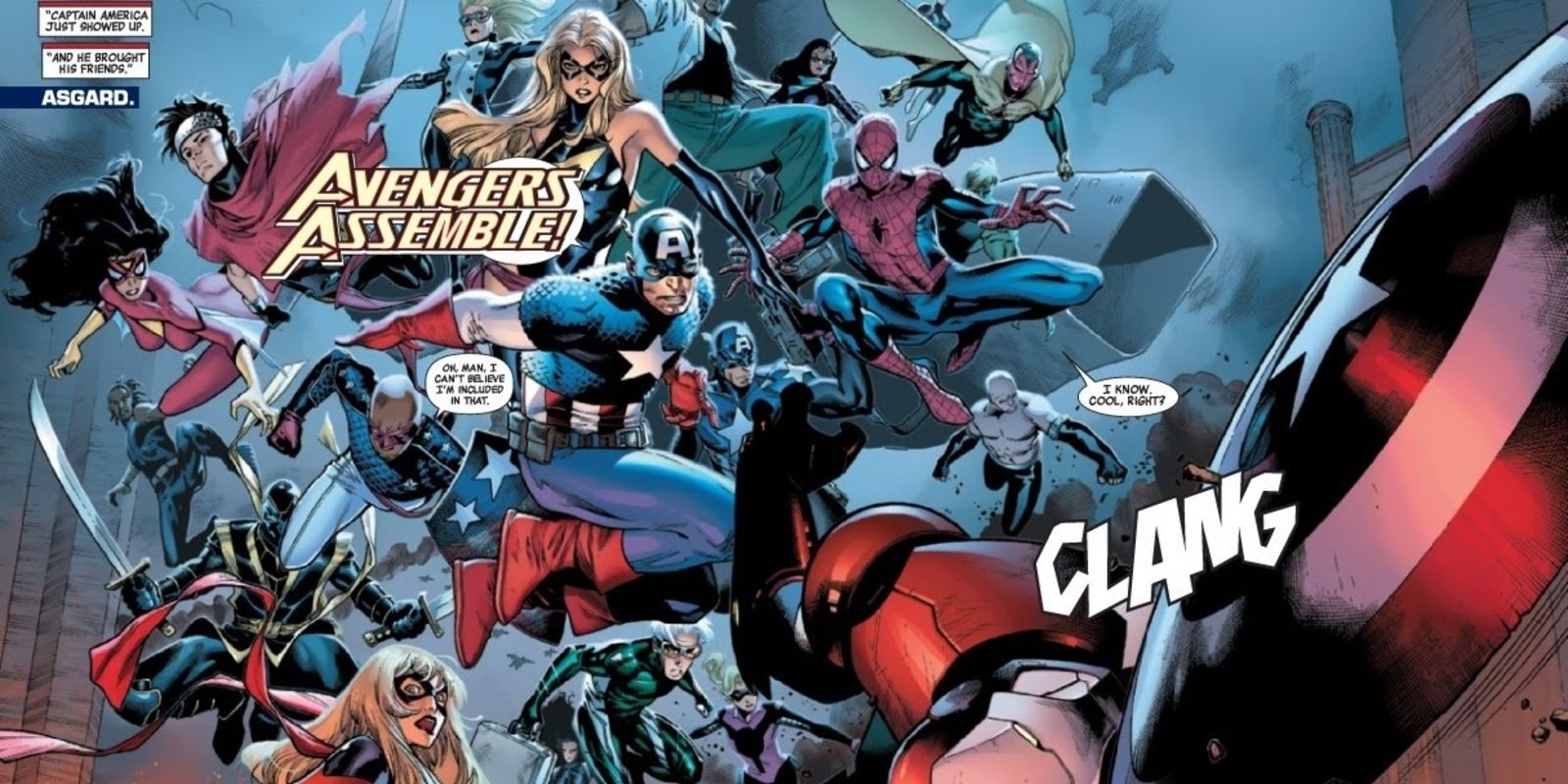 Captain America leads united teams of Avengers against Osborn's forces in the Siege event