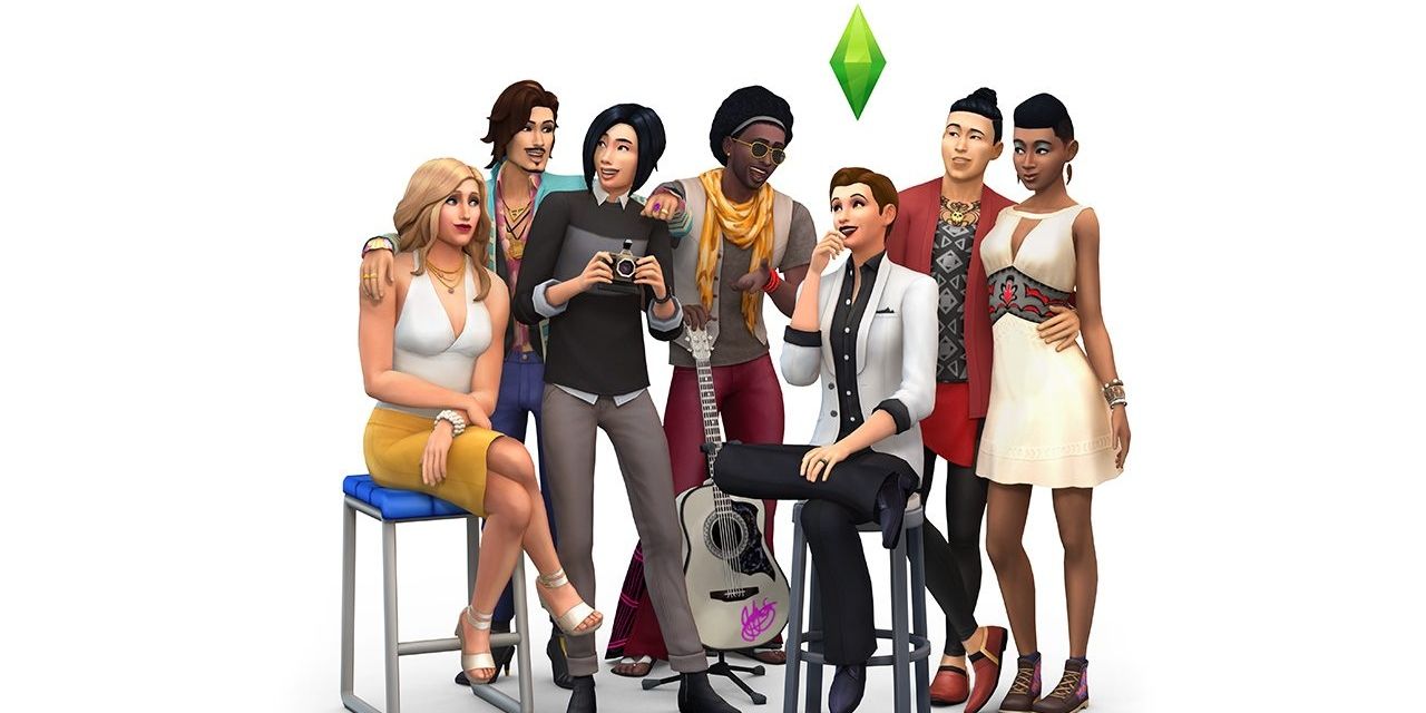 Promotional art featuring diverse group of Sims to announce The Sims 4's 2016 gender customization update