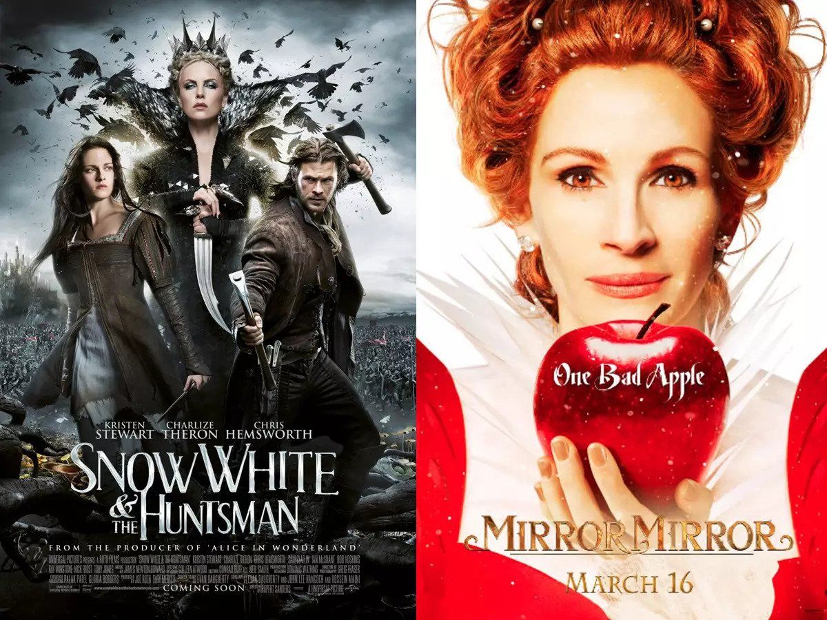 The similar Snow White movies Snow White and the Huntsman and Mirror Mirror