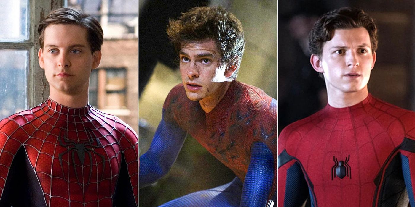 Toby Maguire, Andrew Garfield and Tom Holland as Spider-Man.