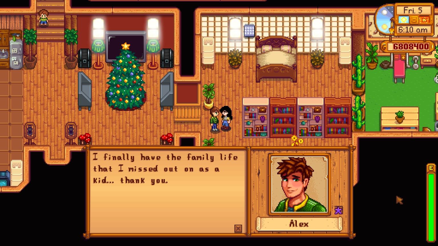 Alex se sentindo grato por finalmente ter a família que sempre sonhou quando criança