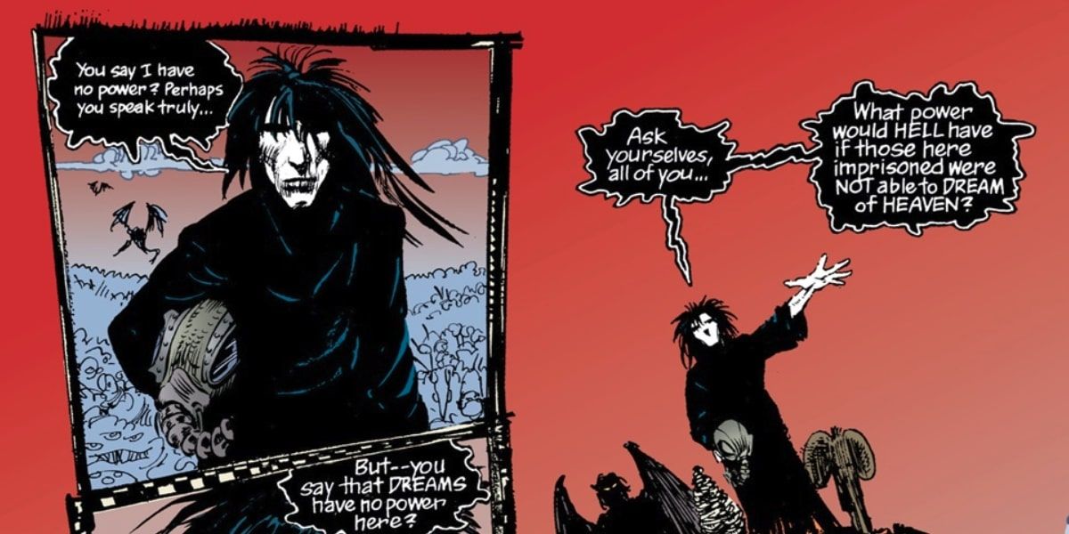 Dream asks demons about the power of dreams in Hell in The Sandman.