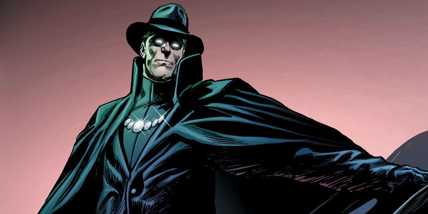 The Phantom Stranger from DC Comics with his cape billowing in the wind.