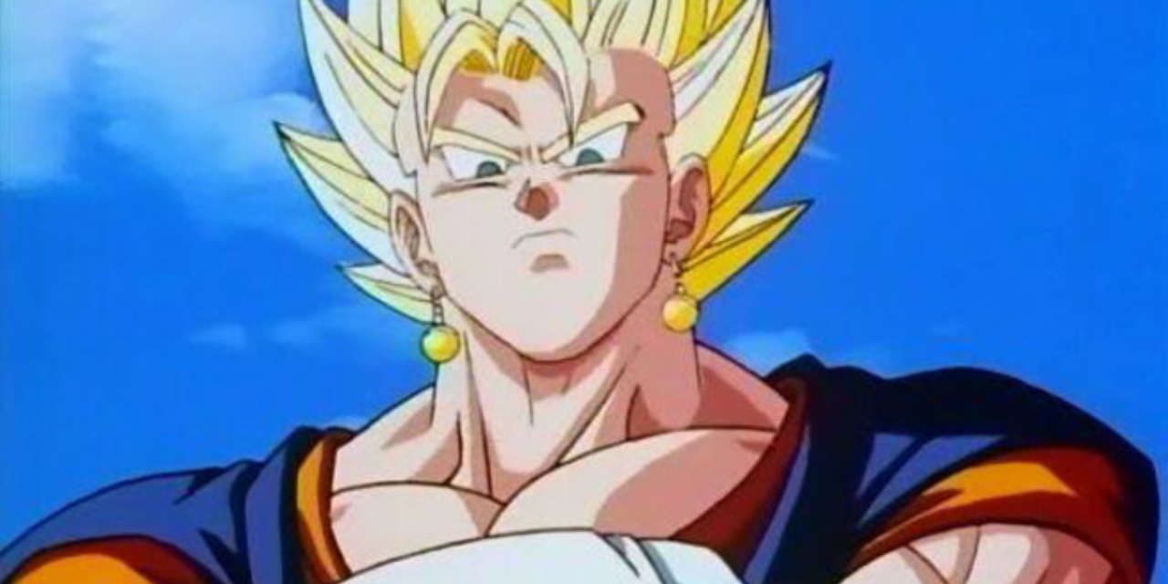 Vegito glaring with his arms crossed