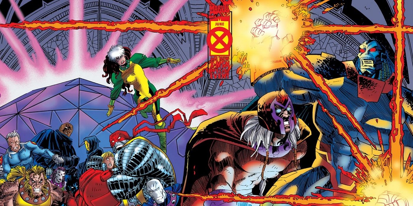 The cover to Marvel Comics' X-Men: Omega #1 with Magneto, Rogue and more