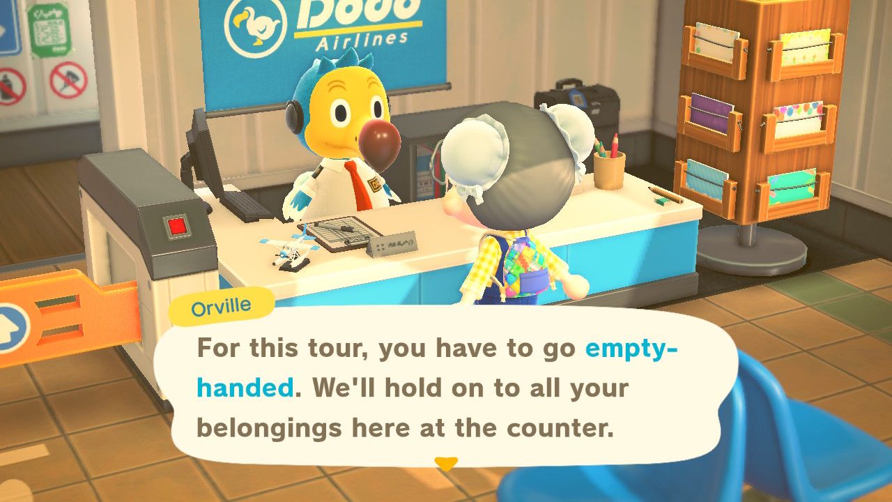 Orville informs players they have to have empty pockets for the May Day Tour in Animal Crossing: New Horizons