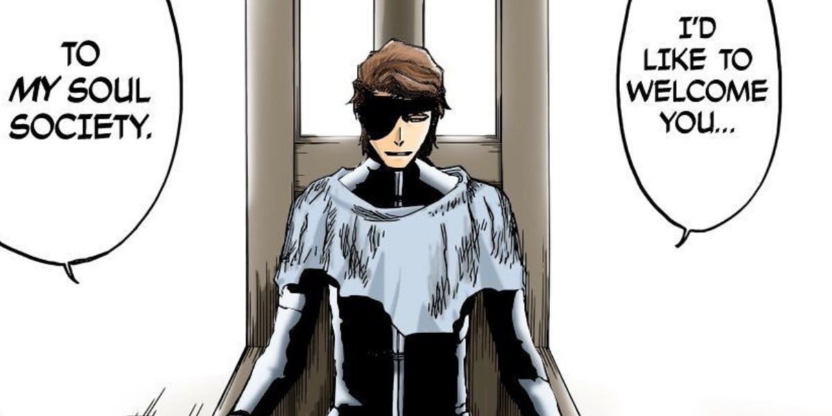 Aizen sitting in his chair
