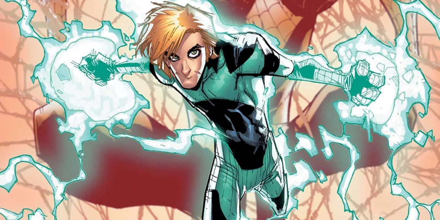 Alpha using electric powers in the Spider-Man comics