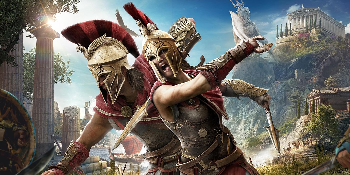 An image of two playable character options from Assassin's Creed Odyssey