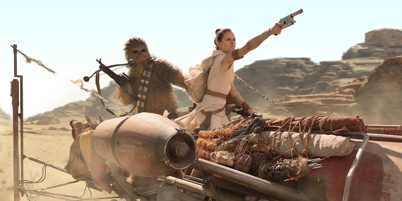 chewbacca and rey in the rise of skywalker