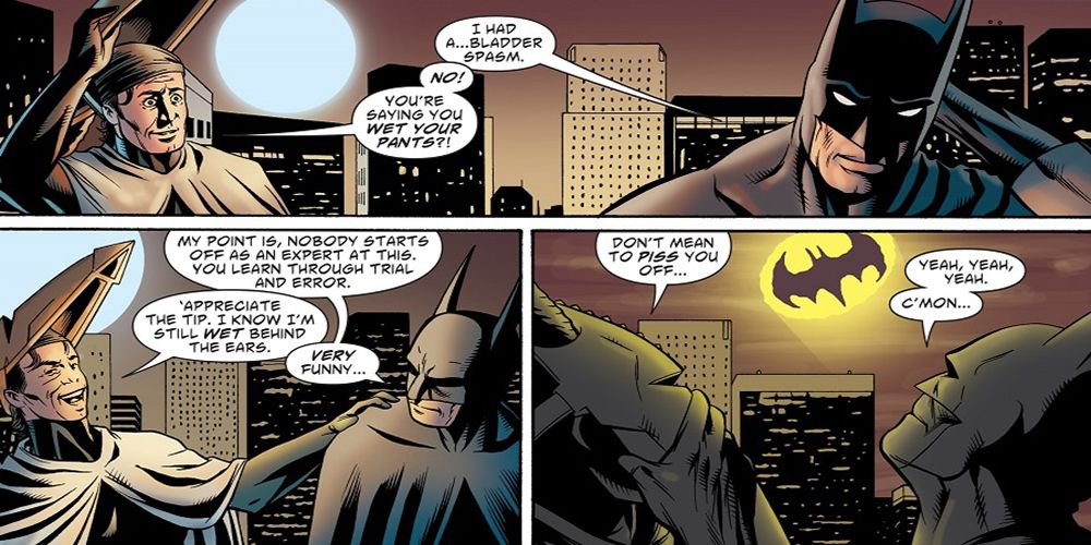 Batman laughing with Baphomet in DC Comics' The Widening Gyre