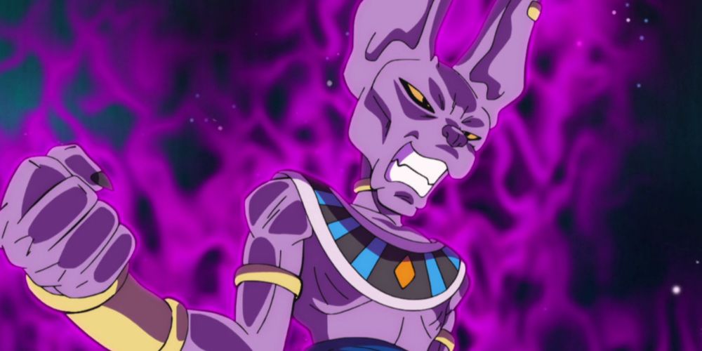 Beerus channels an angry aura in Dragon Ball Super