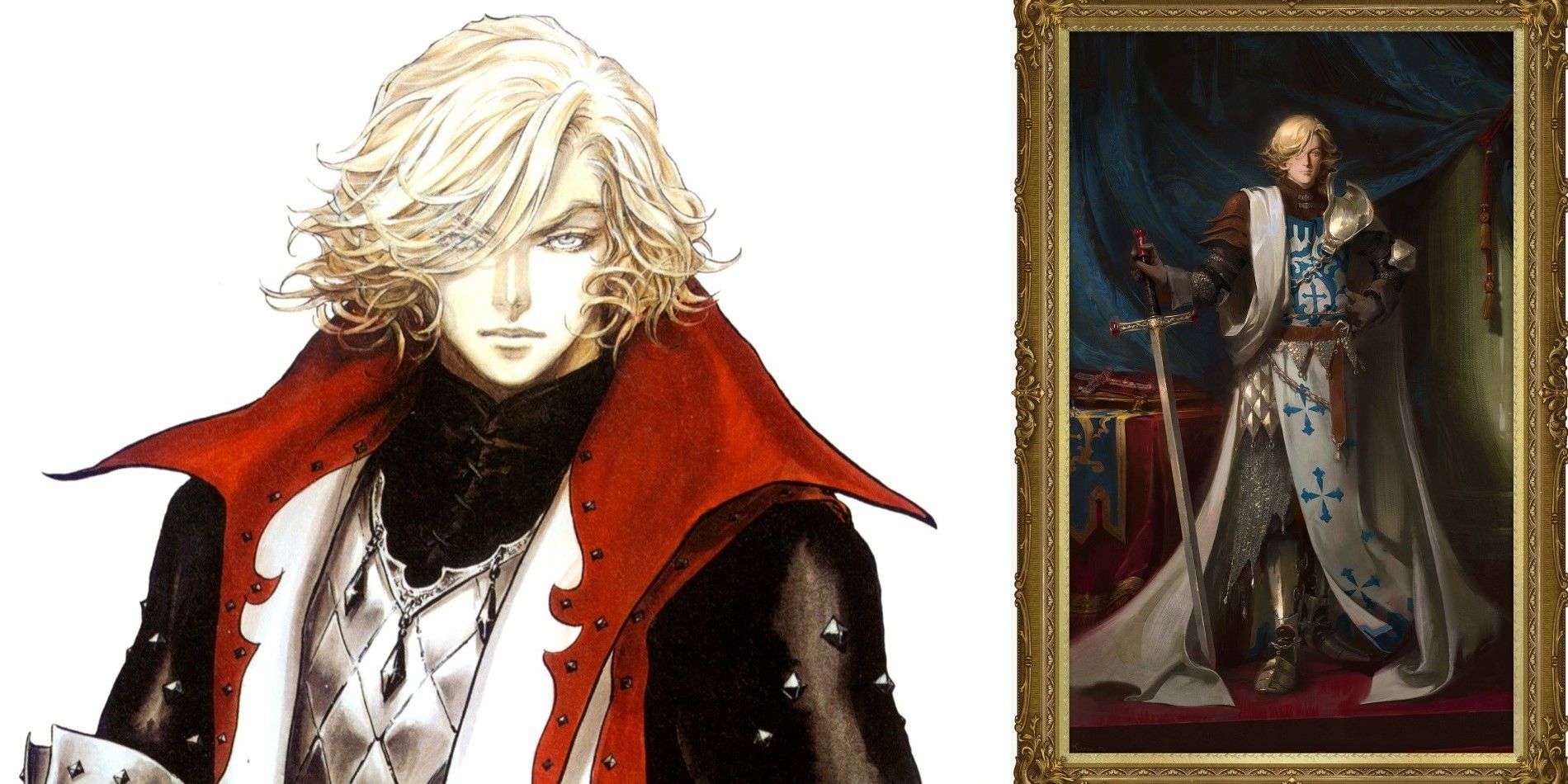 Leon Bellmont From Castlevania videogames and his portrait from Netflix