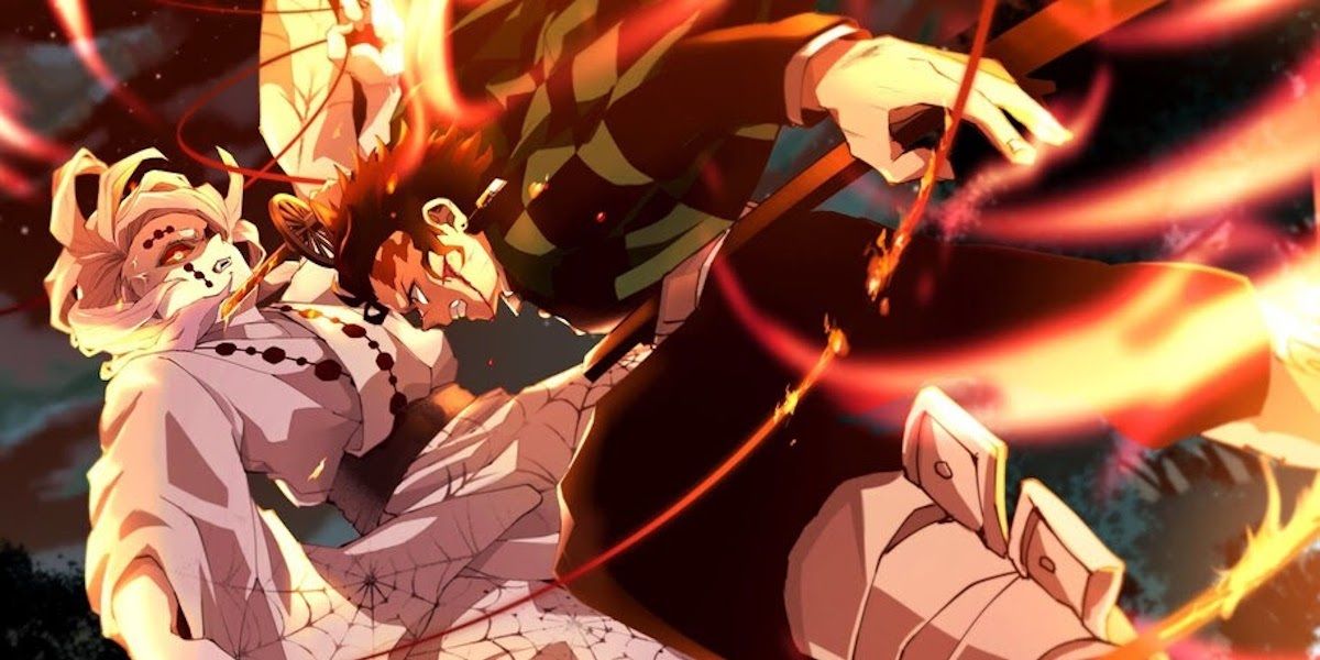 Tanjiro versus Rui in Demon Slayer