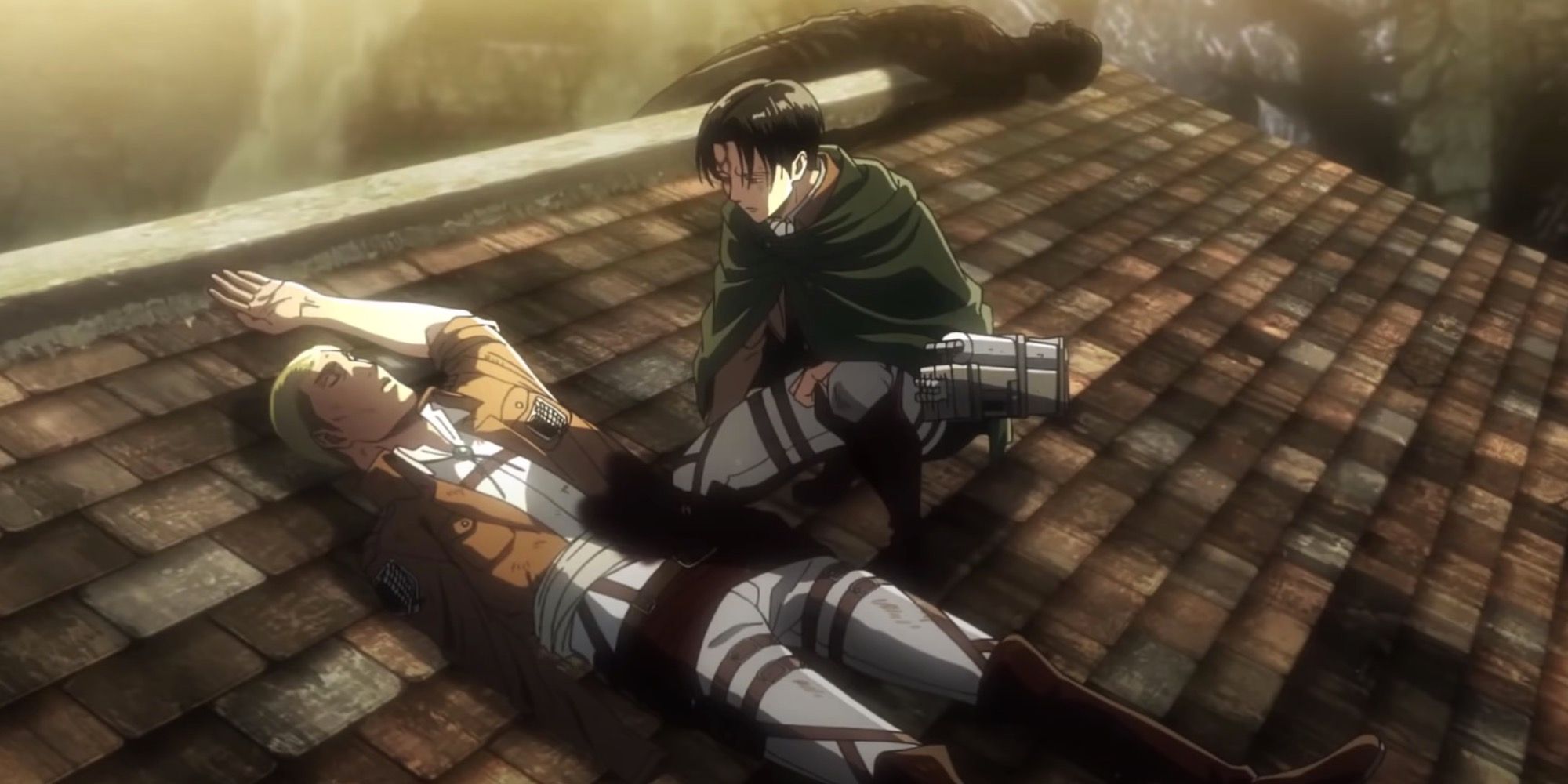 Erwin dying in Shiganshina