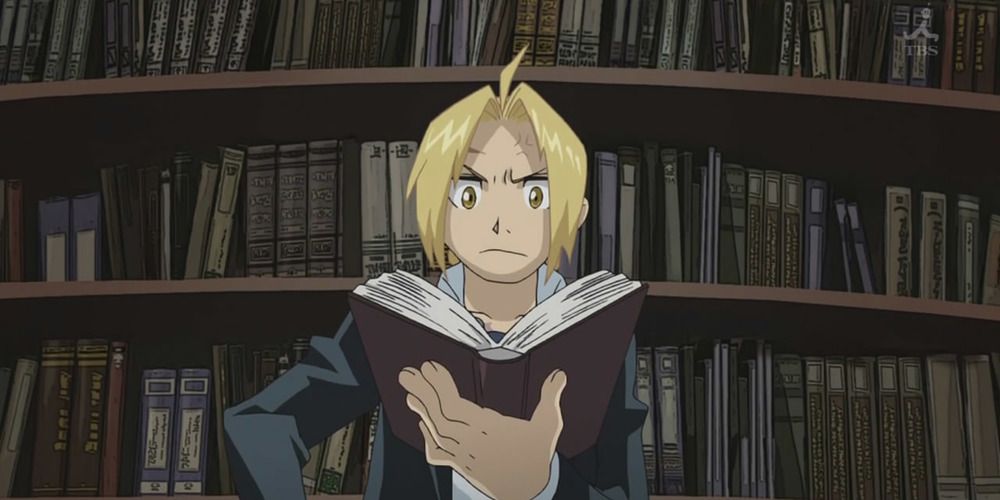 Edward Elric researching in Fullmetal Alchemist.