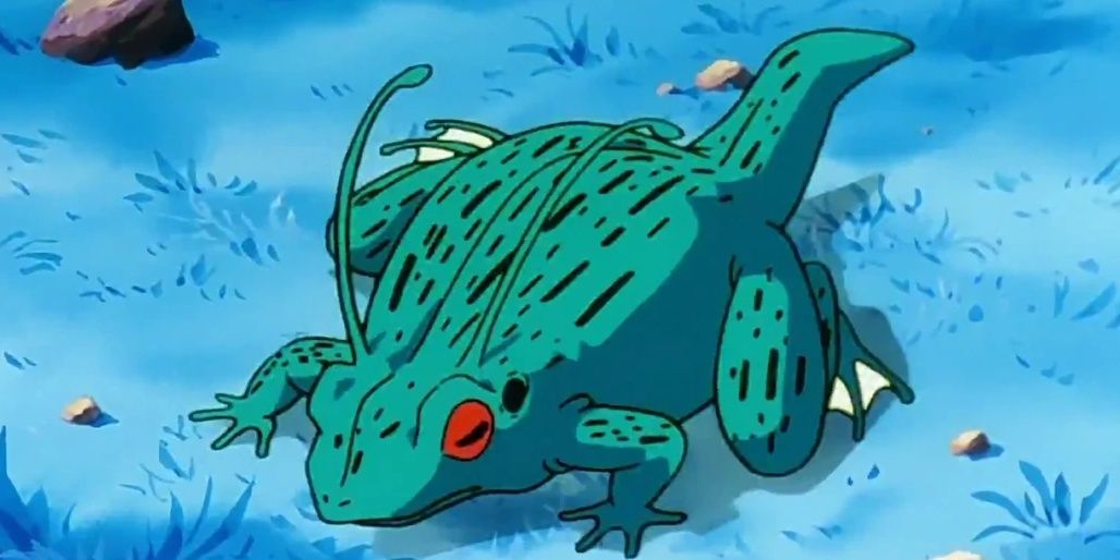 Captain Ginyu stuck in a frog body in Dragon Ball
