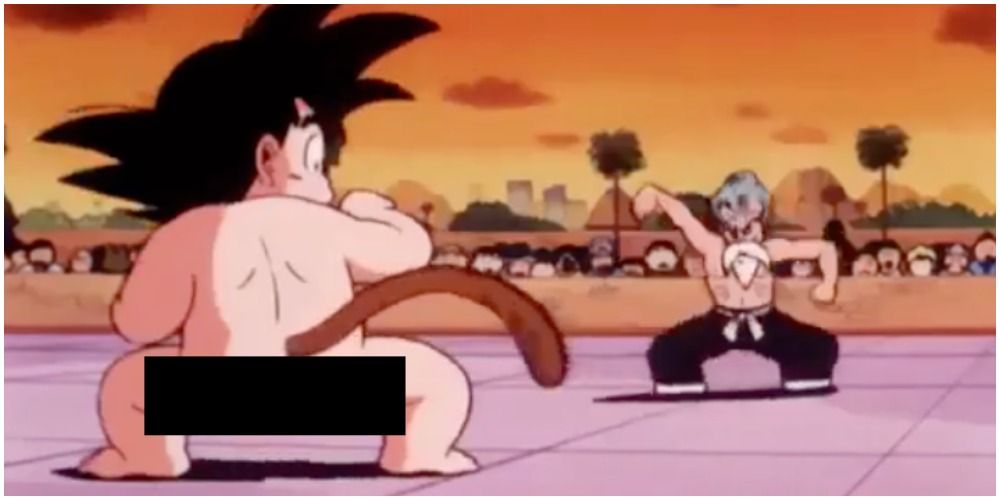 Goku Versus Jackie Chun After Losing His Clothes