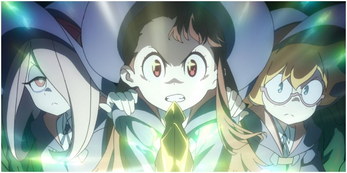 Akko and friends activate magic in Little Witch Academia anime